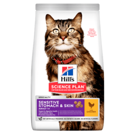 Hill s™ Science Plan™ Feline Adult Sensitive Stomach Курица с яйцом и рисом для кощек чуствительное пищеварение и кожа