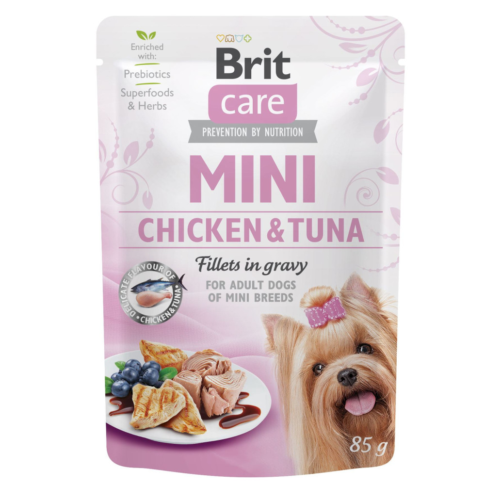 Влажный корм для собак Brit Care Mini с філе курицы и тунца в соусе, 85 г