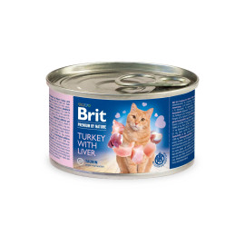 Консервы для кошек Brit Premium Turkey & Liver 200 г паштет с индейкой и печенью код 100619/5124