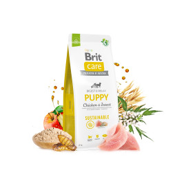 Brit Care Dog Sustainable Puppy корм для щенков  с курицей и насекомыми,