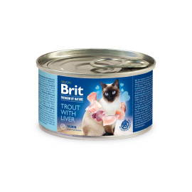 Консервы для кошек Brit Premium Trout & Liver 200 г паштет с форелью и печенью код 100616/5032
