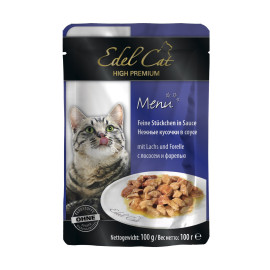 Влажный корм для кошек Edel Cat pouch 100 г (лосось и форель в соусе) 12штук