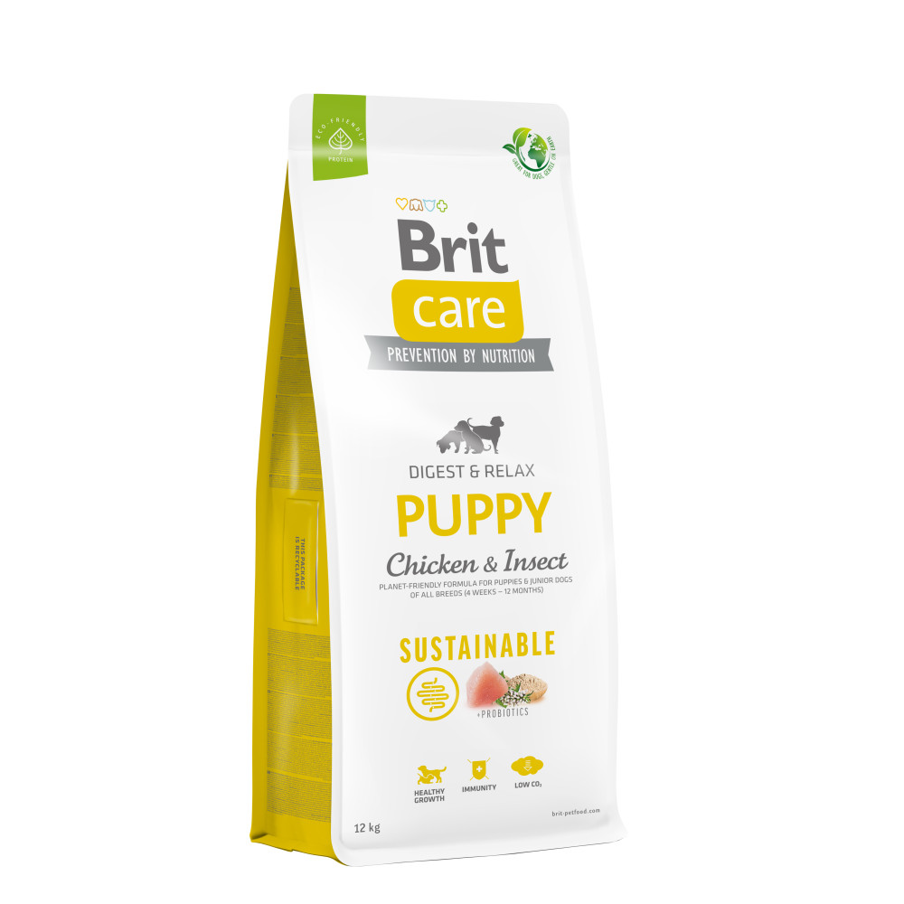 Brit Care Dog Sustainable Puppy корм для щенков  с курицей и насекомыми,