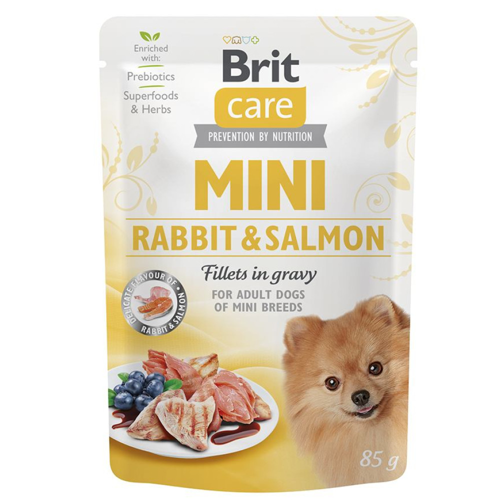 Вологий корм для собак Brit Care Mini з філе кролика та лосося в соусі, 85 г