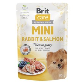 Вологий корм для собак Brit Care Mini з філе кролика та лосося в соусі, 85 г