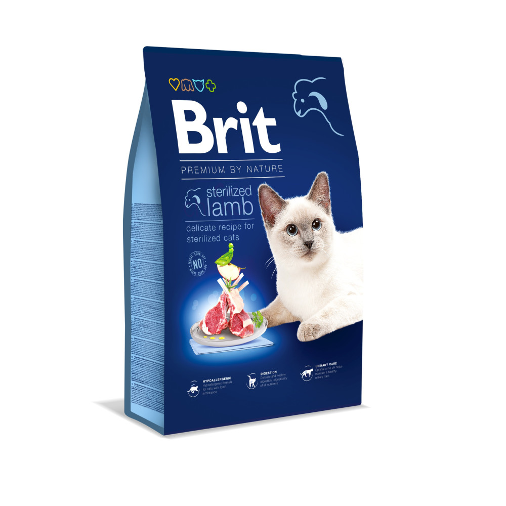 Brit Premium by Nature Cat SSensitive Lamb с ягненком сухой корм для котов  c чувствительным пищеварением