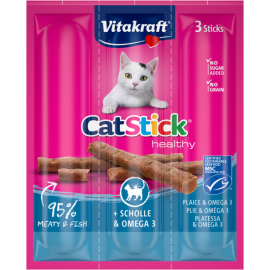 Лакомство для кошек Vitakraft мясные палочки с камбалой и Омега-3, 3 шт*6 г код 31218