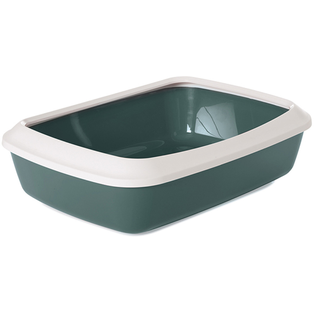 Туалет с бортиком для котов SAVIC серо-зеленый Iriz Nordic Litter Tray САВИК АЙРИЗ НОРДИК, 50х37х13 см  код 0264_0WMG