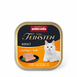 ANIMONDA Анимонда Vom Feinsten Adult with Poultry + Veal с птицей и телятиной для кошек, 100 г