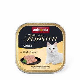 ANIMONDA Анимонда Vom Feinsten Adult with Beef + Chicken с говядиной и курицей для кошек, 100 г