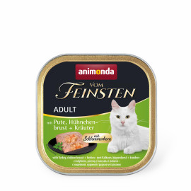 ANIMONDA Анимонда Vom Feinsten Adult Turkey, Chicken breast + Herbs с индейкой, куриной грудкой и травами для кошек, 100 г код 83204