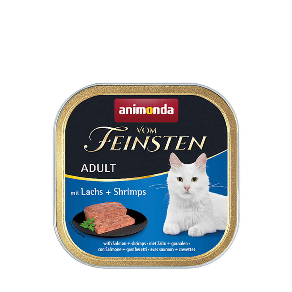 ANIMONDA Анимонда Vom Feinsten Adult with Salmon+Shrimps с лососем и креветками для кошек, 100 г