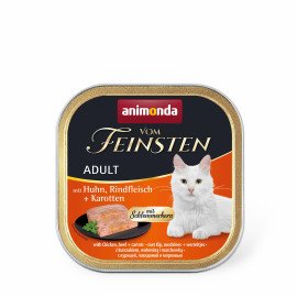 ANIMONDA Анимонда Vom Feinsten Adult with Chicken, Beef + Carrots с курицей, говядиной и морковью для кошек, 100 г