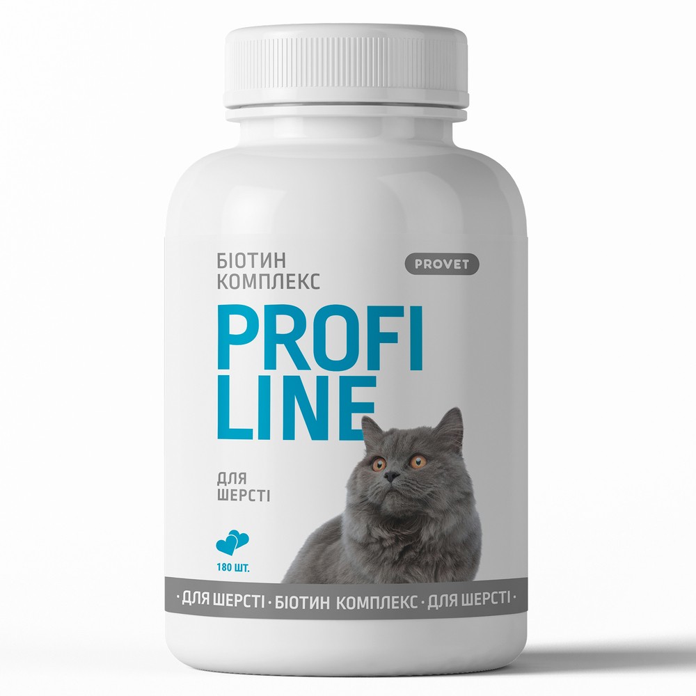 Витамины Provet Profiline для кошек, Биотин Комплекс для шерсти, 180 таб. код 243161