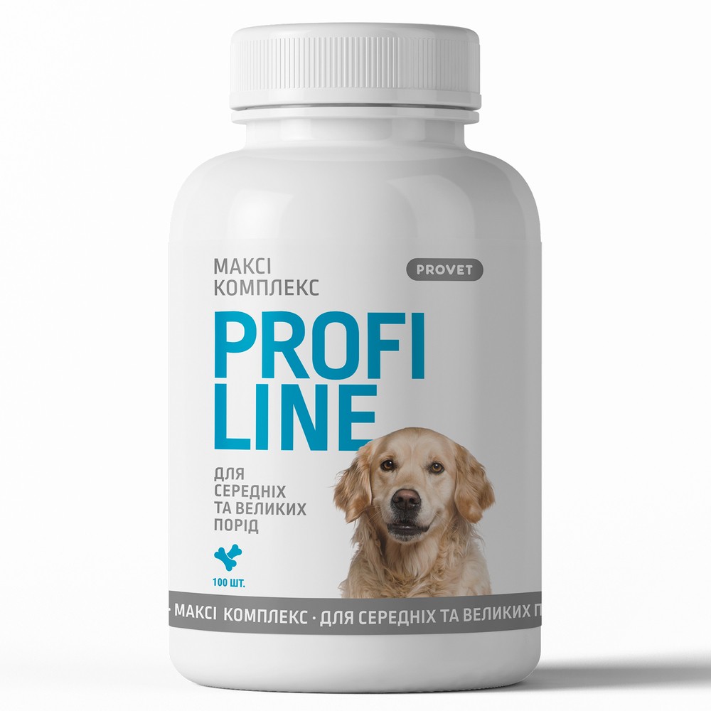 Витамины Provet Profiline для собак, Макси Комплекс для средних и больших пород, 100 таб. код 243169