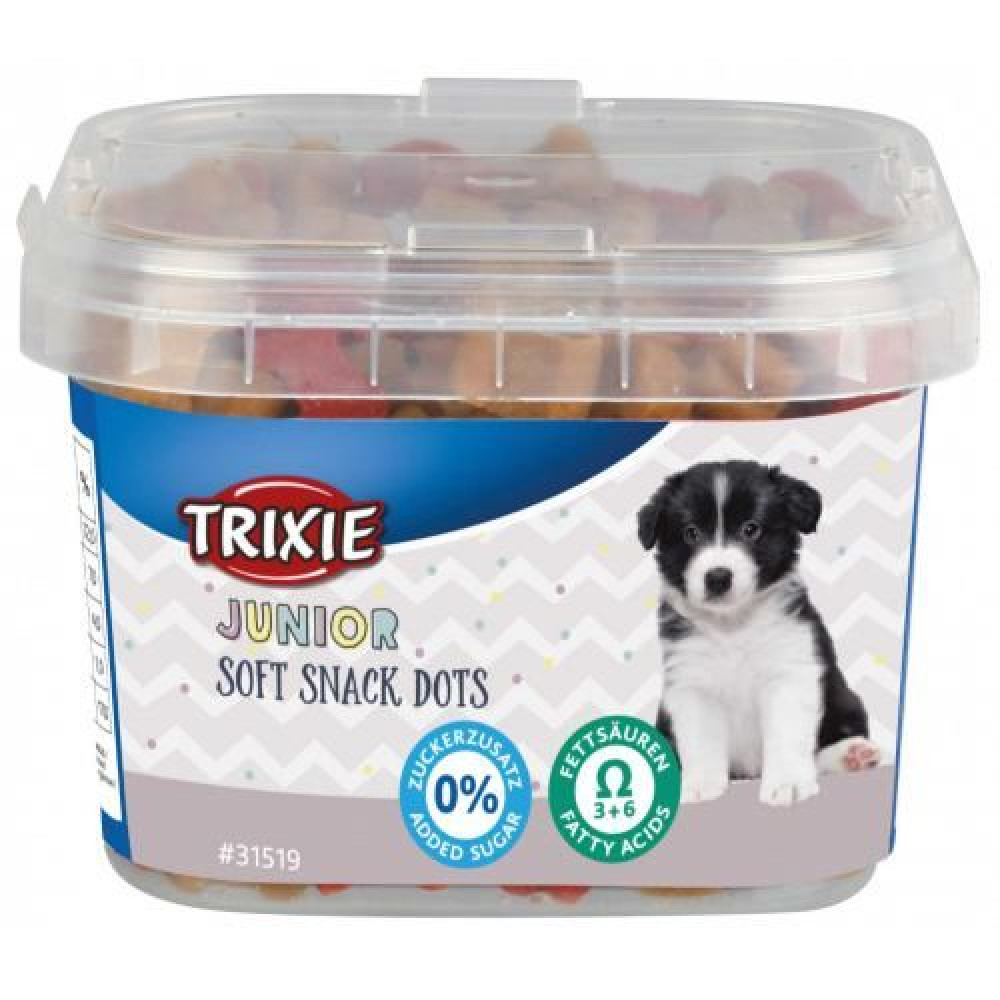 Витаминизированное лакомство для щенков Trixie Junior Soft Snack Dots с кальцием, 140 г (курица и ягненок) код 31519
