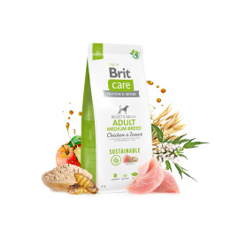 Brit Care Dog Sustainable Adult Medium Breed корм для собак средних пород с курицей и насекомыми