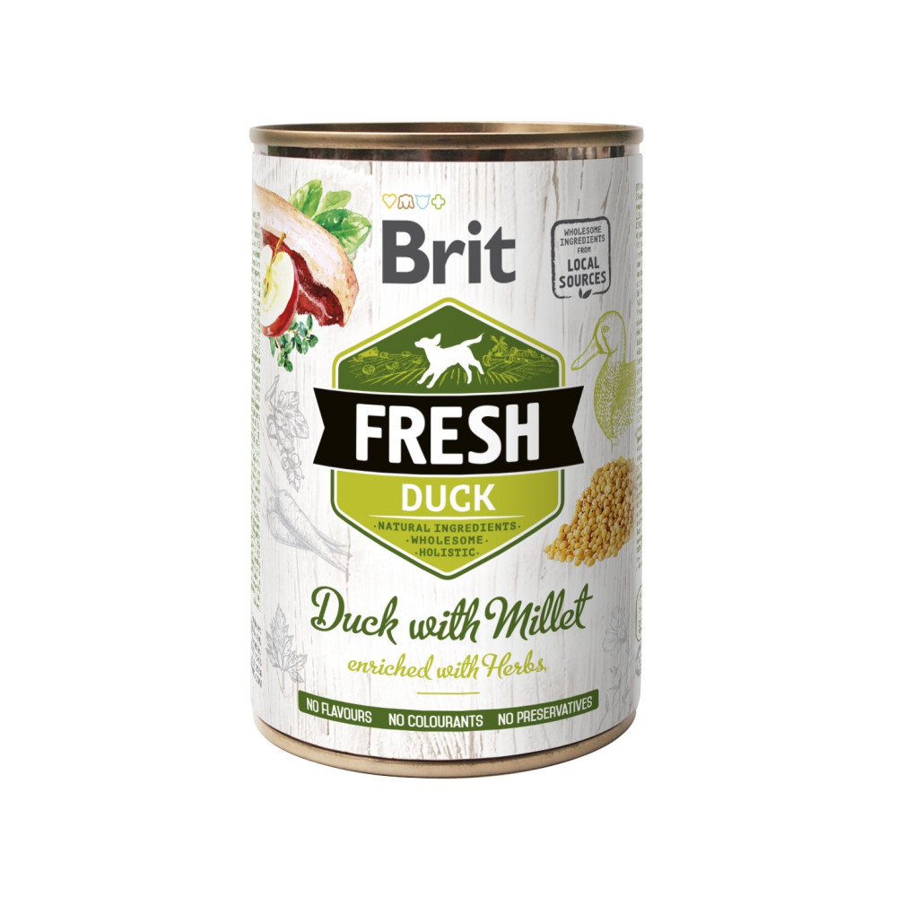BRIT FRESH VEAL WITH MILLET – качка з просом 400г код 159/3893