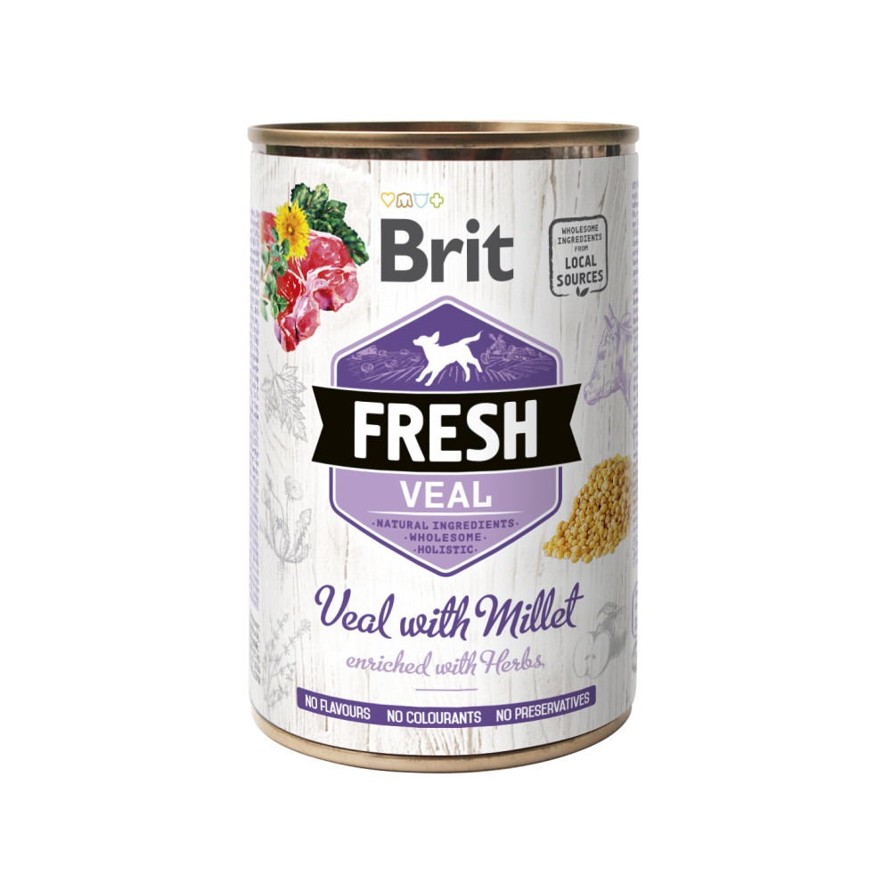 BRIT FRESH VEAL WITH MILLET – телятина з просом 400г код 161/3909