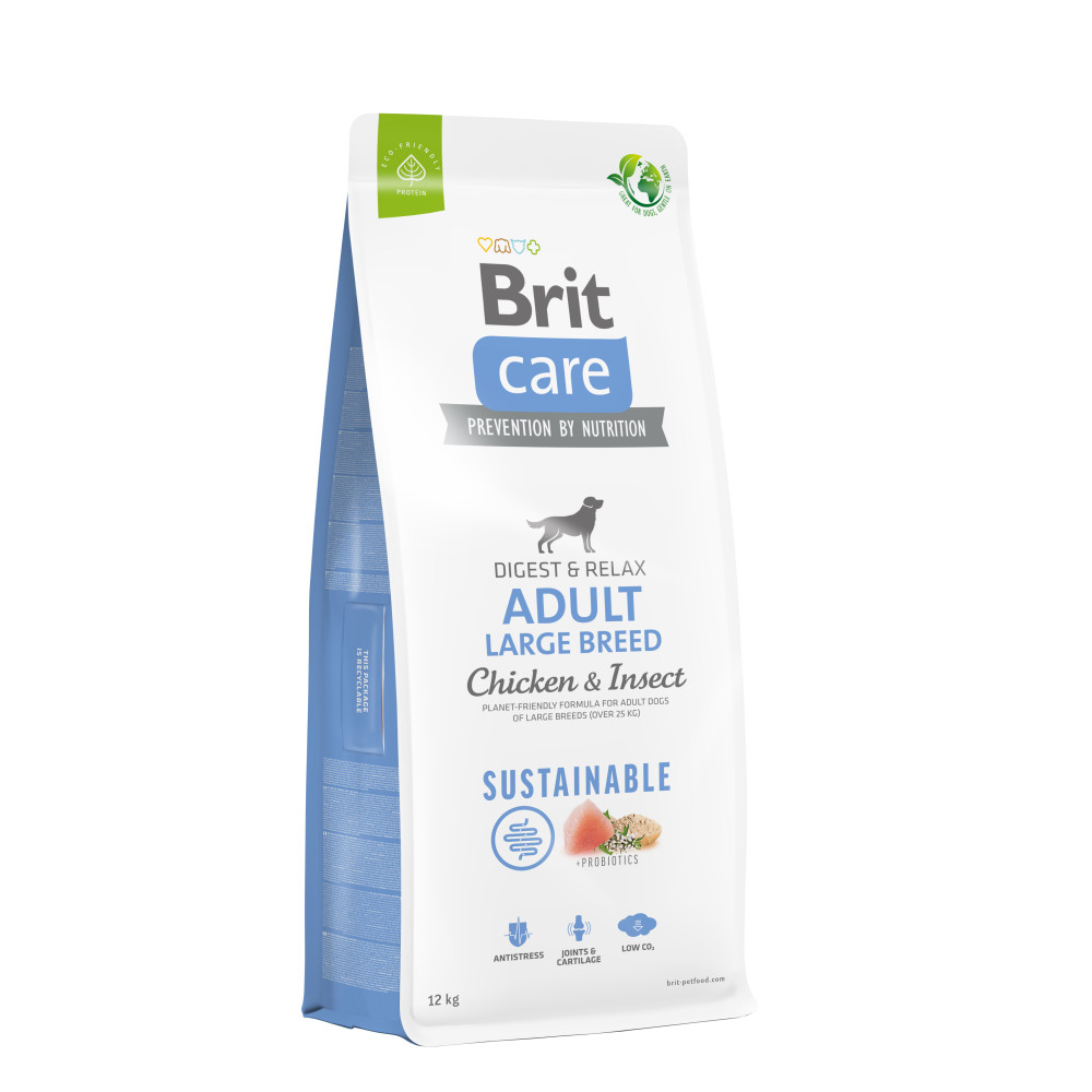 Brit Care Dog Sustainable Adult Large Breed корм для собак больших пород  с курицей и насекомыми