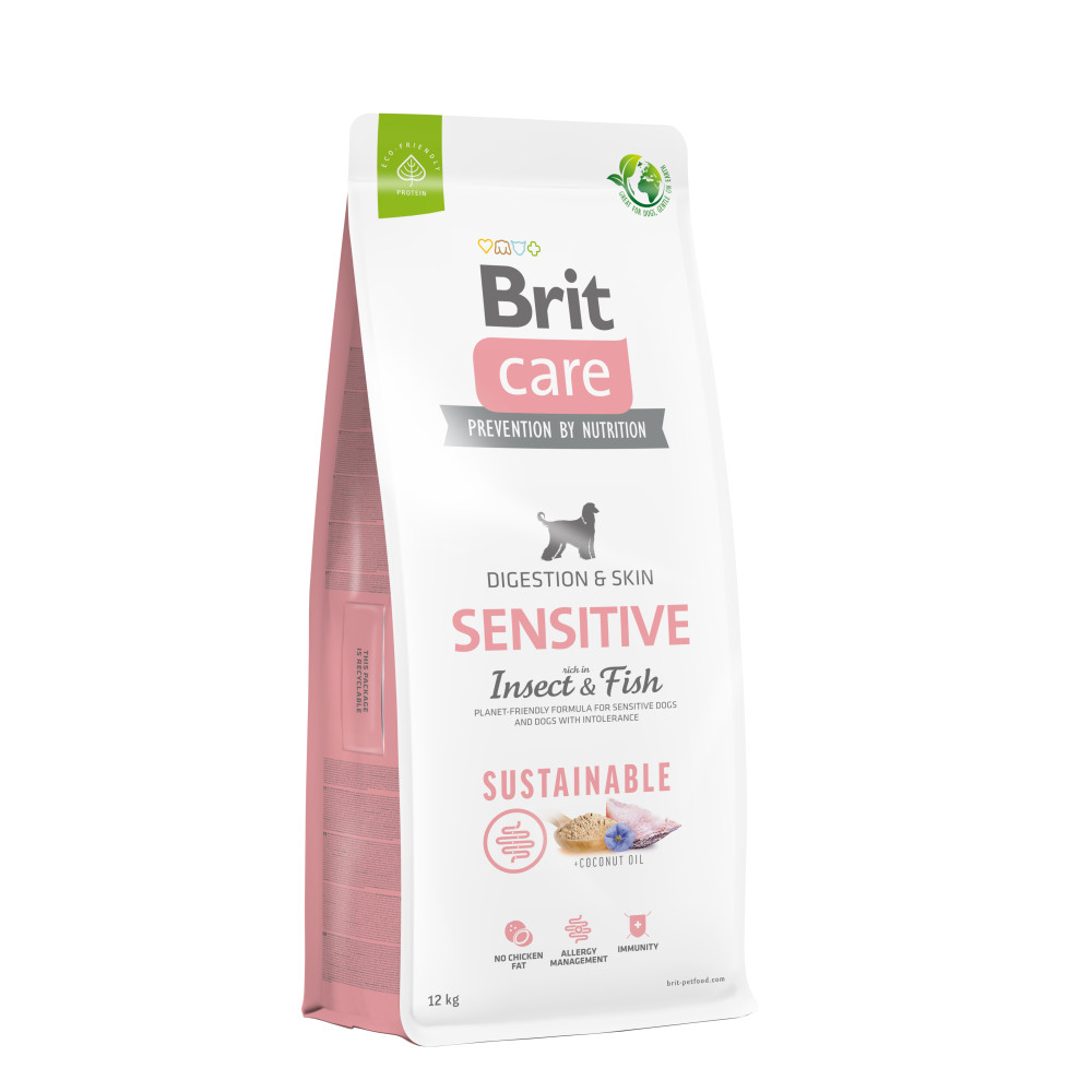 Brit Care Dog Sustainable Sensitive Корм для собак с чувствительным пищеварением с рыбой и насекомыми