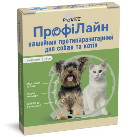 Ошейник от блох для кошек и собак ProVET «ПрофиЛайн» 35 см (от внешних паразитов, цвет: зеленый) PR241017