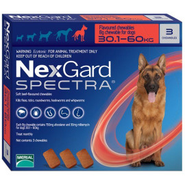 Нексгард спектра (NexGard Spectra)  3 таблетки для собак от 30,1  до 60кг от внешних и внутренних паразитов