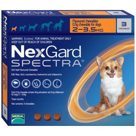 Нексгард спектра (NexGard Spectra)  3 таблетки для собак от 2 до 3,5кг от внешних и внутренних паразитов