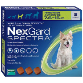 Нексгард спектра (NexGard Spectra)  3 таблетки для собак от 7,6 до 15кг от внешних и внутренних паразитов