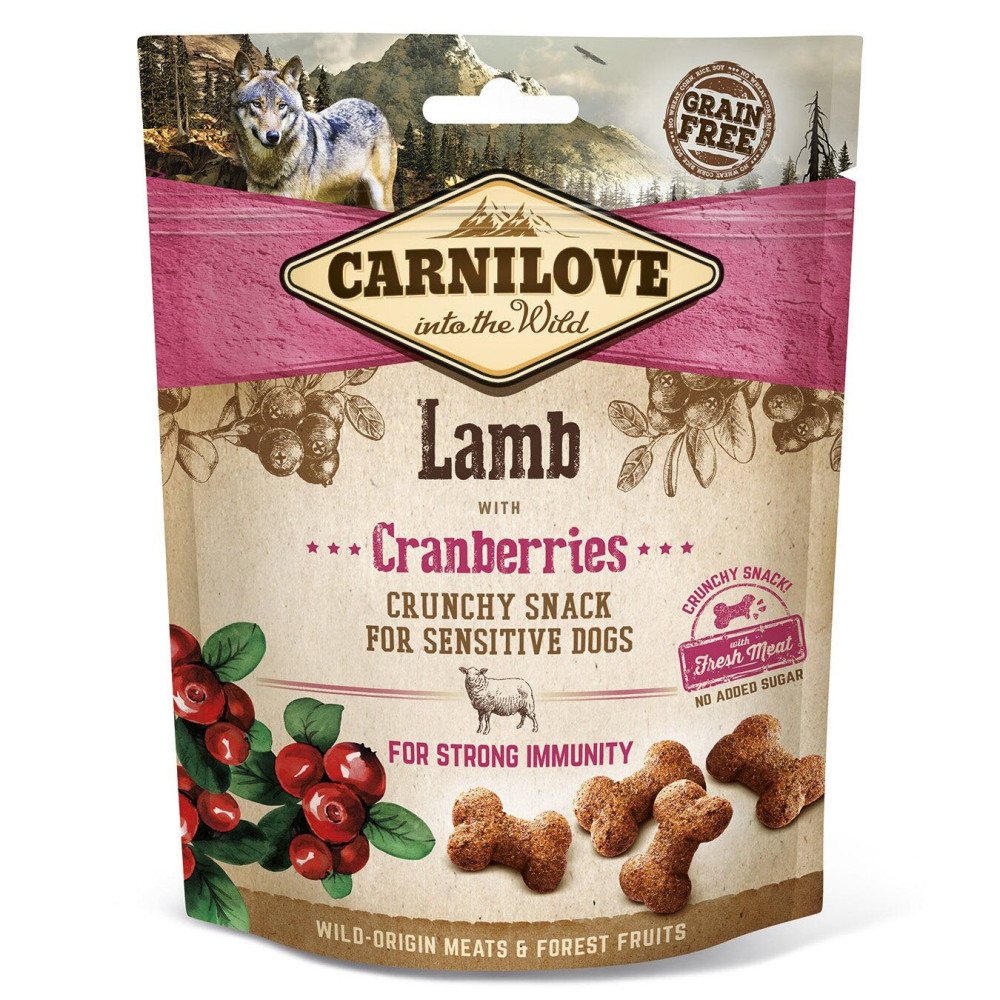 Лакомство для собак Carnilove Lamb with Cranberries 200 г (для иммунитета) ягненок клюква код 100405/7250
