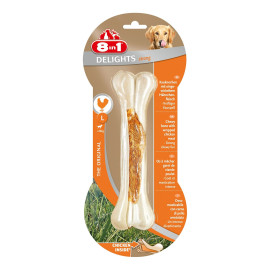 Лакомство для собак 8in1 Delights Кость прессованная Strong 20 см, 130 г (курица) код  660528 /110842
