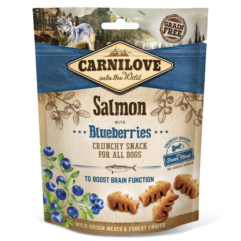 Лакомство для собак Carnilove Salmon with Blueberries 200 г (для улучшения работы мозга) лосось и черника код 100408/8851