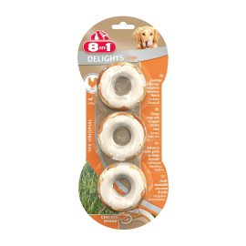 Лакомство для собак 8in1 Delights Кольцо прессованное 120 г / 3 шт. (курица) код  660399 /107804