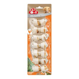 Лакомство для собак 8in1 Delights Кость прессованная 7 см, 84 г / 7 шт. (курица) код  660307 /102373