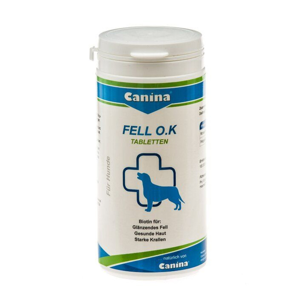 Canina Fell O.K. Пищевая добавка для собак с биотином 125 таблеток