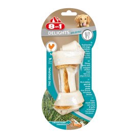 Лакомство для собак 8in1 Delights Кость для чистки зубов Pro Dental 14 см, 65 г (курица) код 660337 /102656