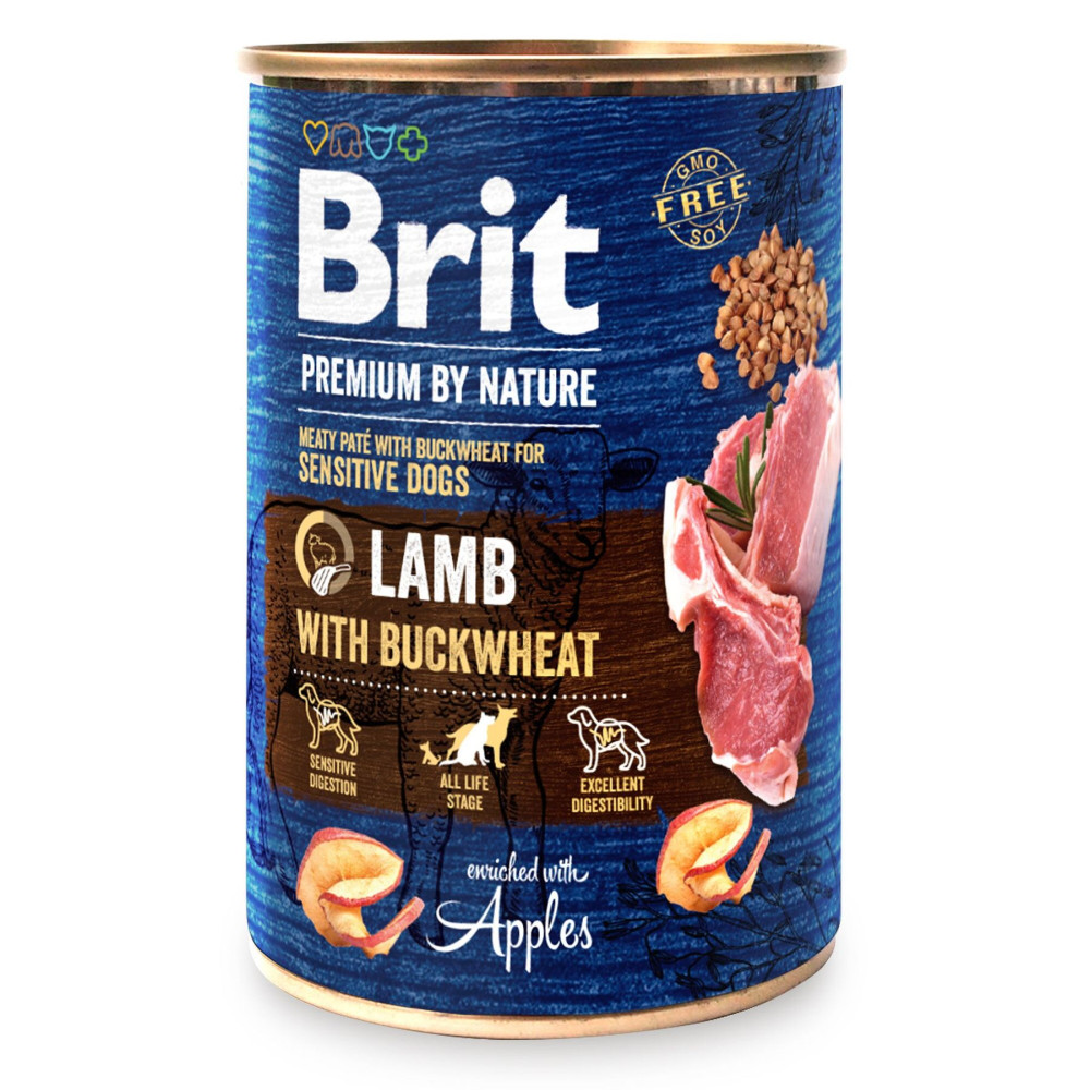  Brit Premium By Nature Lamb with Buckwheat 800 г ягненок влажный корм для собак с чувствительным пищеварением код  100416/8638