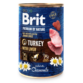 Brit Premium By Nature Turkey with Liver 800 г индейка влажный корм для щенков и молодых собак код 100410/8577