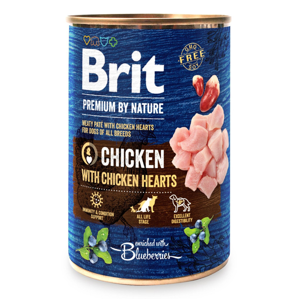 Brit Premium By Nature Chicken with Hearts 400 г курица влажный корм для собак код 100405/8522