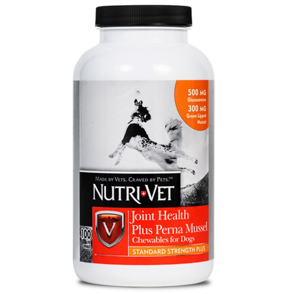  Nutri-Vet Joint Health Plus Perna Mussel НУТРИ-ВЕТ ЗДОРОВЬЕ СУСТАВОВ СТАНДАРТ ПЛЮС жевательные таблетки с глюкозамином, мидиями, МСМ для собак 100nf,k/