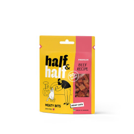 Лакомства для кошек Half&Half в форме мясных кусочков с говядиной, 50 г