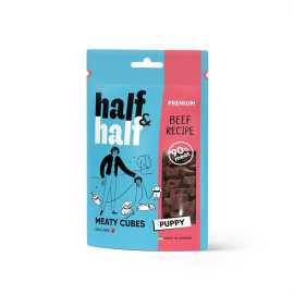 Лакомства для щенков Half&Half в форме мясных кубиков с говядиной, 100 г