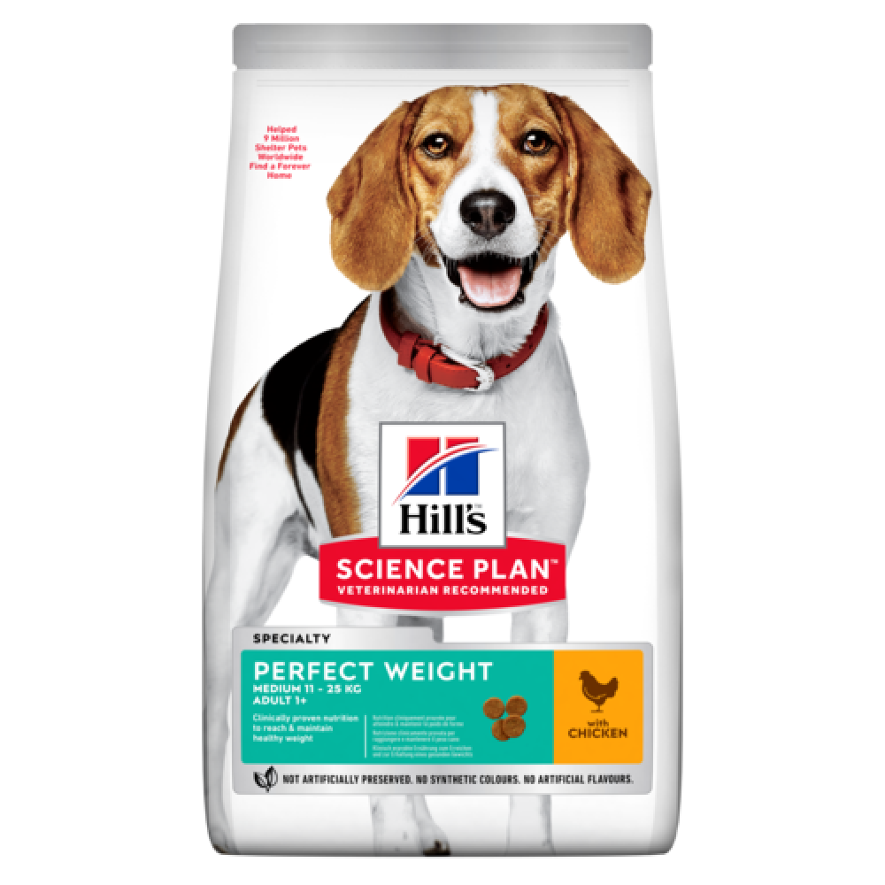 Hill s™ Science Plan™ Canine Adult medium Perfect Weight Хилс для собак медиум контроль веса курица