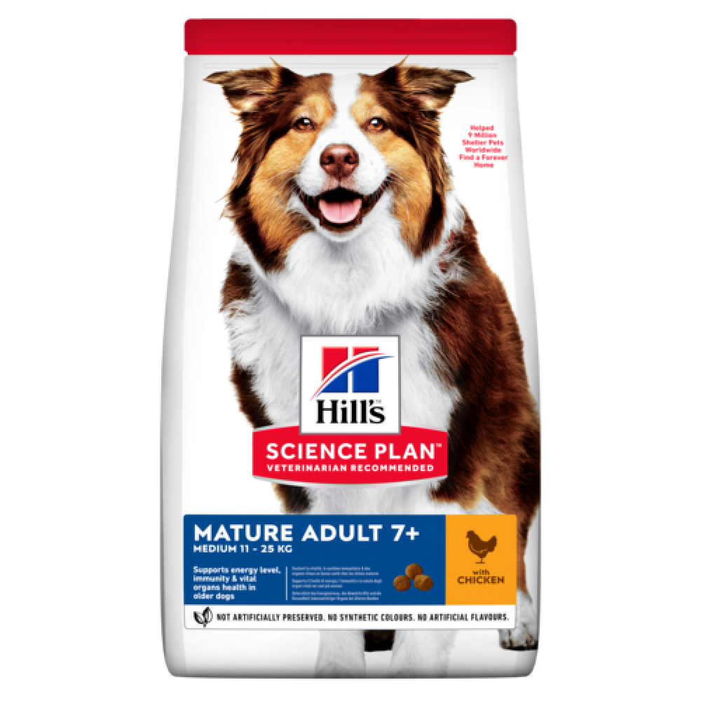 Корм Хилс Hill s™ Science Plan™  Canin  Mature medium Adult 7+ Хилс для зрелыхх собак медиум Курица от 7 лет