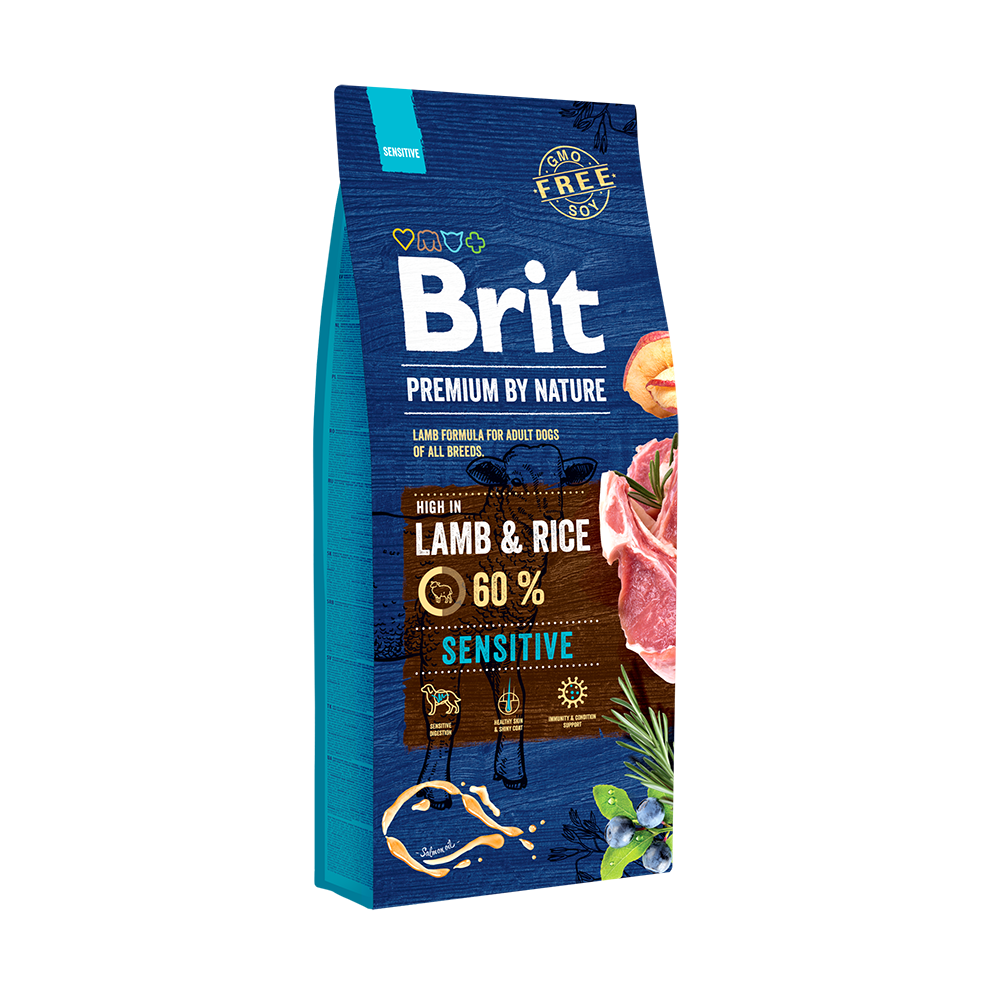 BRIT PREMIUM SENSITIVE ADULT LAMB & RICE Брит сенситив гиппоаллергенный  корм для собак ягненок рис