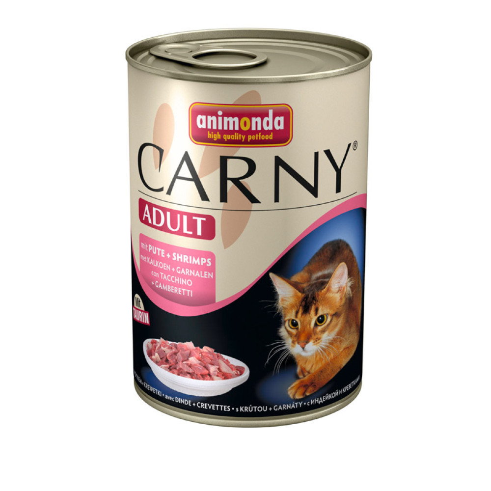 ANIMONDA Анимонда Carny Консервы с индейкой и креветками для кошек 400г