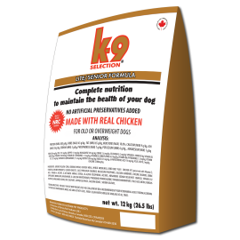 Корм  K9 Selection Lite/Senior Formula для собак  старше 7лет и склонных к лишнему весу 12кг