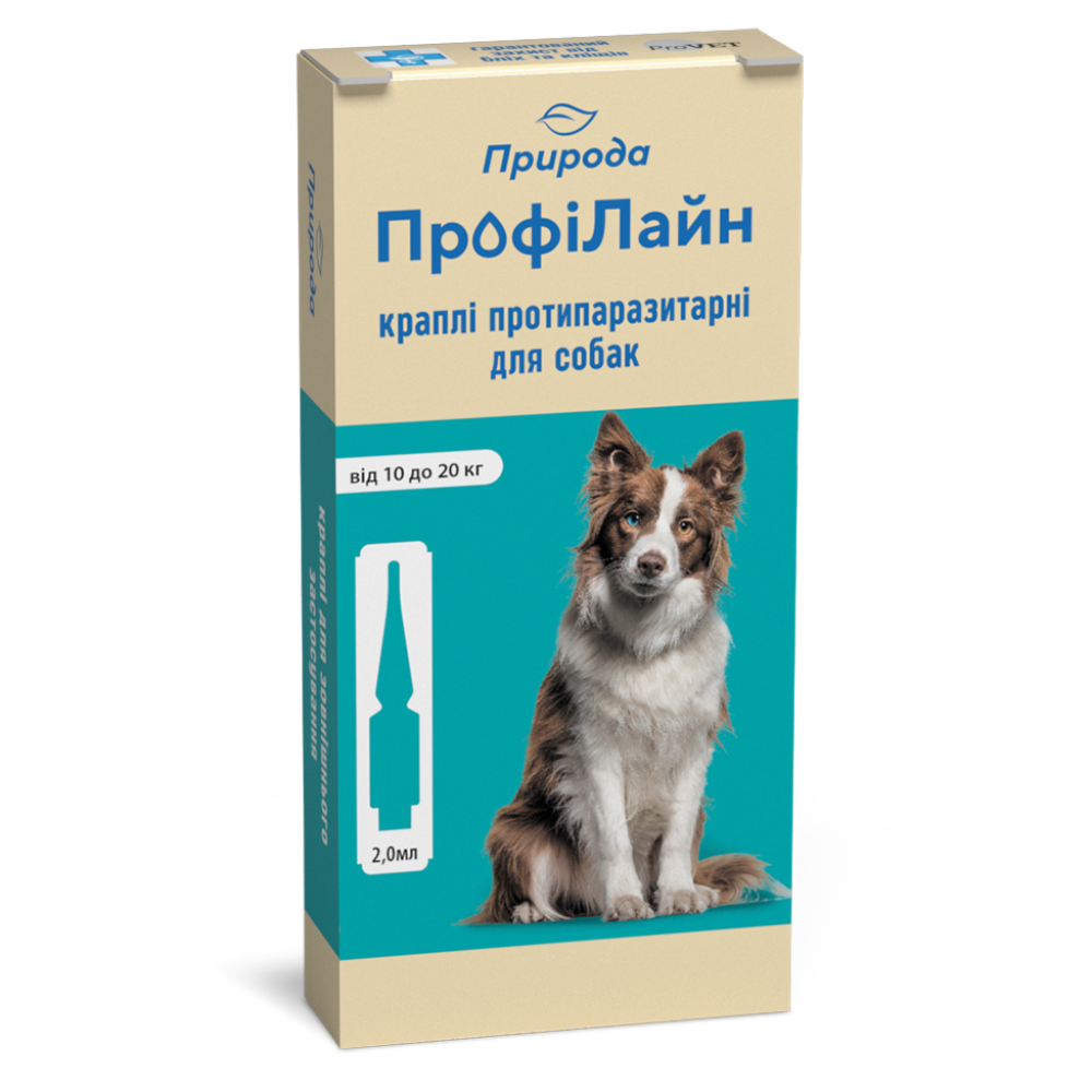 Капли на холку для собак Природа ProVET «ПрофиЛайн» от 10 до 20 кг, 4 пипетки 