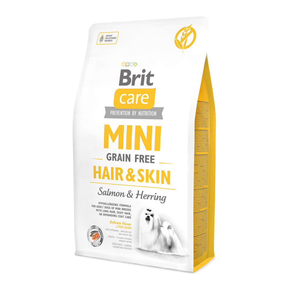   Brit  Care GF Mini Hair&Skin для собак малых пород здоровая кожа и шерсть 