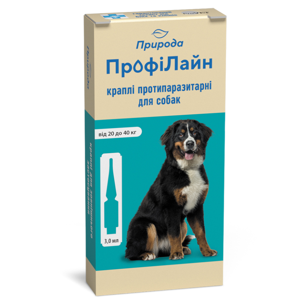 Капли на холку для собак Природа ProVET «ПрофиЛайн» от 20 до 40 кг, 4 пипетки